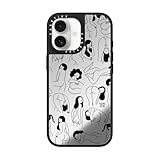CASETiFY Mirror iPhone 17 Case [Reflective/Compatible with Magsafe / 4.9 ft. 1X Military Grade Drop Protection] - Cheeks - Silver On Black