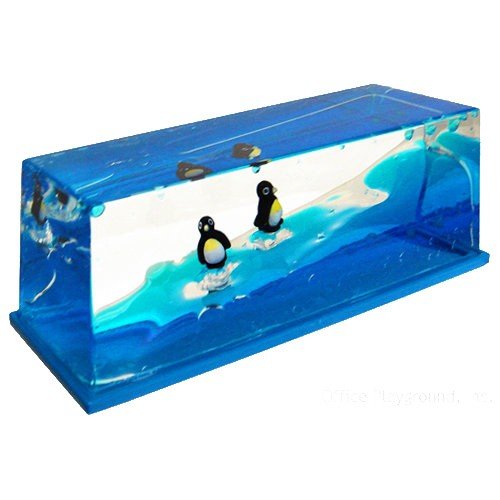 TOYSnPLAY Liquid Wave Paperweight Penguins
