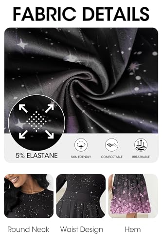 Image of Runwind Vintage Dress for Women - 3 /4 Sleeve Casual A-Line Wedding Guest Cocktail Dress with Pockets
