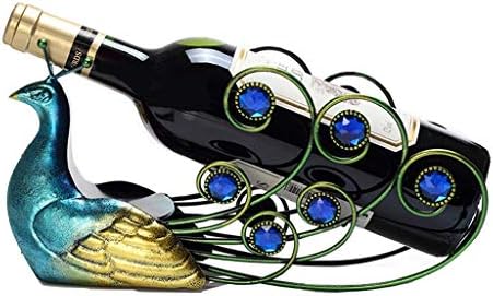 Zxb-shop Portabottiglie per Vino Hollow Blue Peacock Wine Rack Un Regalo for Gli Amanti
