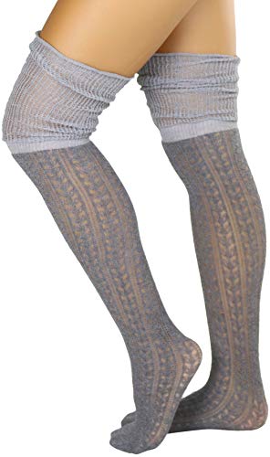 Image of ToBeInStyle Women's Over The Knee Knit Thigh High Warm Socks