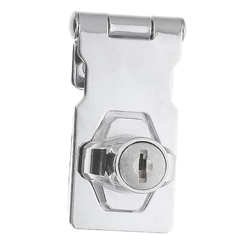 ELAYARD キー付きハスプロック 錆びないステンレス製 補助錠 キャビネット家具用錠前 後付け簡単 防犯対策 小型ドア 収納ボックス対応