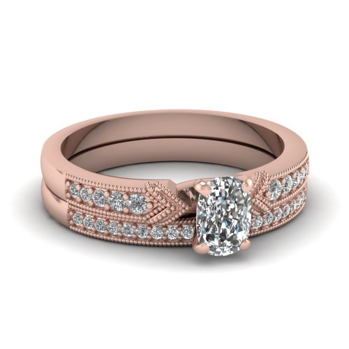 Bague de mariage pierre de naissance coussin en or rose pour rayonner au quotidien