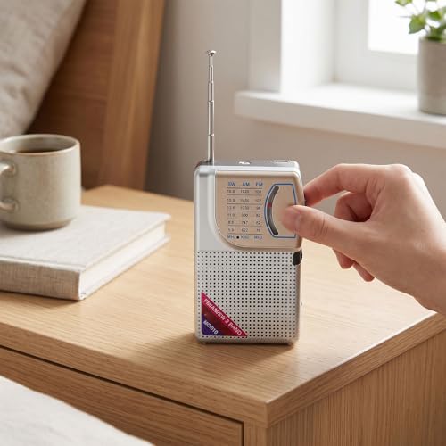 Radio portátil AM FM SW con batería recargable y antena miniatura 3