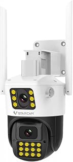 VStarcam CS663DR Dual-Lens View WiFi Dome Security Camera T40 High-End Chip 3MP HD Full Color Night Vision Two-Way Audio 360° IP65 Waterproof Humanoid Detection Surveillance 1080P Outdoor CCTV UK Plug