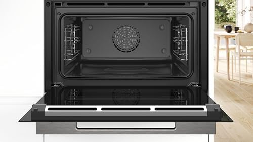 Bild 3 - Bosch CSG7361B1, Smarter Serie 8 Einbau-Kompaktdampfbackofen, 60 x 45 cm, 1 L Wassertank, Schwarz, Made in Germany, Selbstreinigung, Air Fry, Farb-Display, 4D Heißluft, Bosch Assist, Pizzastufe