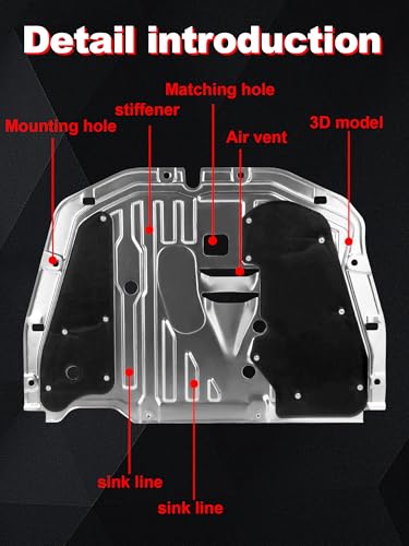 Image of Engine Splash Shield Guard Compatible with 2016-2021 Civic Engine Case Guard Under Car Shield Cover Replacement 74110-TBA-A00 90674-TY2-A01 Engine Splash Guard