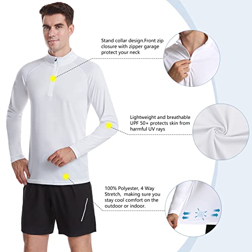 DAYOUNG Mens Zip Pullover UPF 50+ Sun Protection Long Sleeve Hiking Fishing Outdoors Performance T-Shirt4