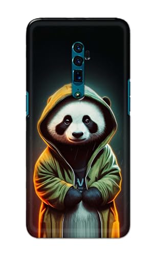 Image of Printed Hard Back Cover Case for Oppo Reno 10x Zoom Back Cover (Cartoon Panda) -1111