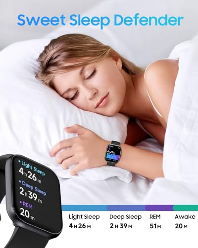 Toobur Smart Watch For Men Women, Alexa Built-In, Answer/Make Calls, 1.91 Inch Hd Screen Fitness Watch, Ip68 Waterproof, 100 Sports, Heart Rate Monitor, Sleep Tracker, Smartwatch Compatible Android Ios thumb #5