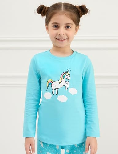 Image of Amazon Brand - Symbol Girls Night Dress | 100% Cotton T-Shirt & Pajama Set | Full Sleeves | Age 2-12 Years