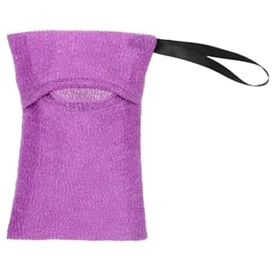 Beatifufu Bath Bag Shampoo Nylon Scrubber Soap Purple