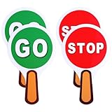 LXUEJIE 4 Pack Handheld Stop & Go Sign Lights, Double Sided Waterproof Crossing Guard With Handle, Crossing...