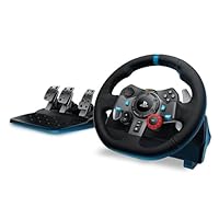Logitech G29 Driving Force Racing Wheel and Floor Pedals, Real Force Feedback, Stainless Steel Paddle Shifters, Leather Steering Wheel Cover for PS5, PS4, PC, Mac