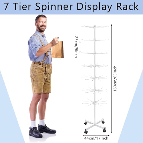 NEWFUN 7-stöckiges verkaufsständer multifunktionales Drehregal,Metall-Display-Regal,Geeignet Für Einzelhandelsgeschäfte Und Supermärkte, Zur Präsentation Von Hüten, Schals, Schmuck, Accessoires usw