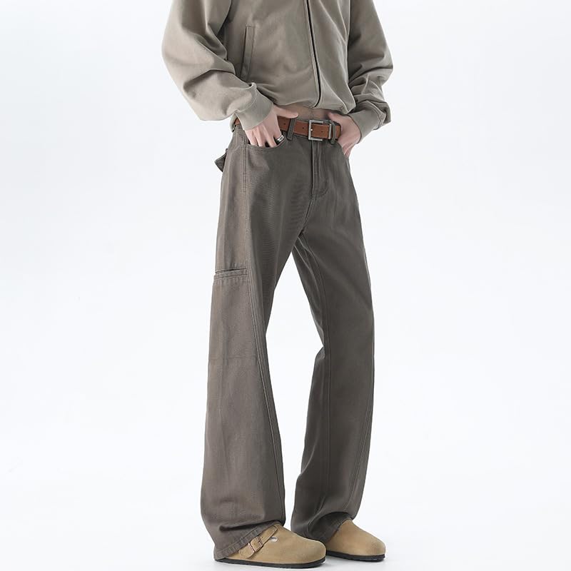 Men's Jeans Spring Vintage Workwear Denim Pants Loose Fit Trousers4