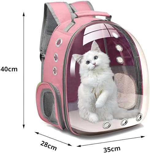 Mochila de Transporte para Cães e Gatos Bolsa Portátil com Visão Panorâmica e Ventilação Ideal para