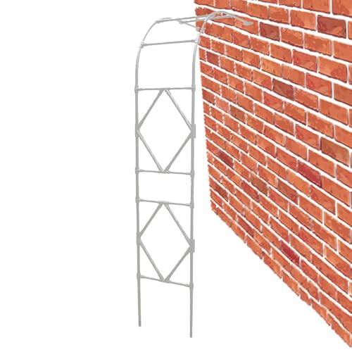 ガーデンアーチ メタル製ハーフアーチ 丈夫 錆び ない アーチ ローズアーチ アイアン バラアーチ ガーデニング用品 幅 60/90/120/150/180/220/240/260/300cm 薔薇アーチ 屋外 組み立てかんたん(White,幅60cm)