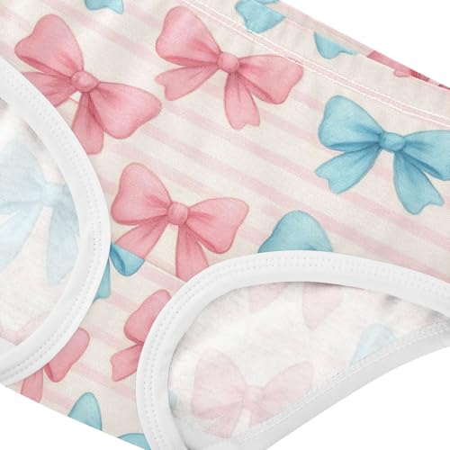 Joisal Pastel Blue Pink Bows Panties for Girl Girls Underwear Toddlers Cotton Personalized Undies Kids Briefs 2t4