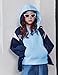 Arshiner Girls Half Zip Pullover Fleece Hooded Sweatshirt for Teen Long Sleeve Tops Fall Winter Clothes Blue Hoodie Size 7-8