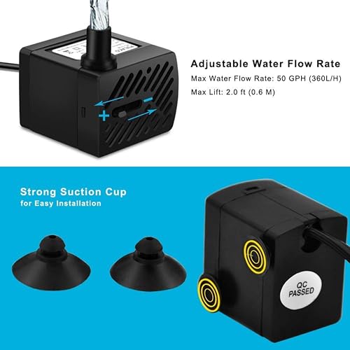 Image of Banshika Fountain For Motor Submersible Aquarium Pond Spare Replacement Pump with Multicolored 4 LED (Ac 220V 3W) (Moter Pack of 2)