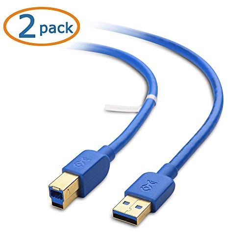 Cable Matters 2-Pack Usb 3.0 Cable (Usb 3 Cable, Usb 3.0 A To B Cable) In Blue 6 Ft #TOP1