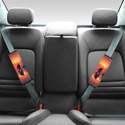 Image of AFPANQZ Bigfoot Print Car Seat Belt Pads Cover Seatbelt Shoulder Strap Cushion Harnss Pads Comfortable Driving Universal Fit Truck Vans Sedans SUVs