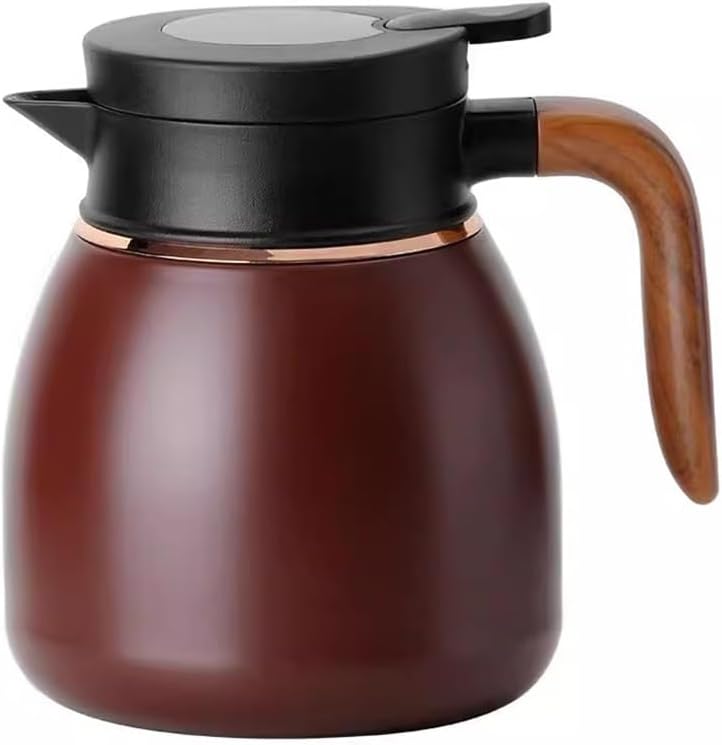 LEIYTFE Vacuum Insulated 1100ml Tea Pot,Thermal Coffee Carafe Keep Hot Water Pitcher,Portable Thermal Kettle with Temperature Display,Removable Tea Filter