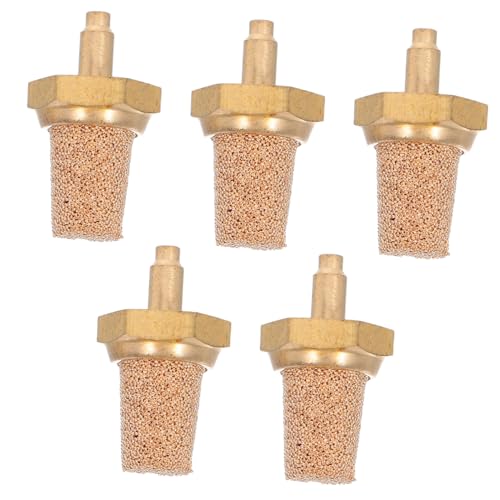 Beaupretty 5 Piezas Silenciador Neumático de Latón Filtro y Boquilla para Máquinas de Humo Reducción de Ruido para de Escenario