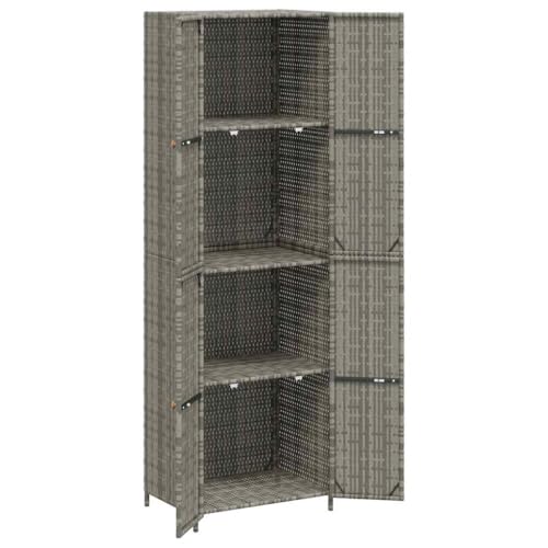 Armoire de balcon en polyrotin avec 4 compartiments de rangement - 6