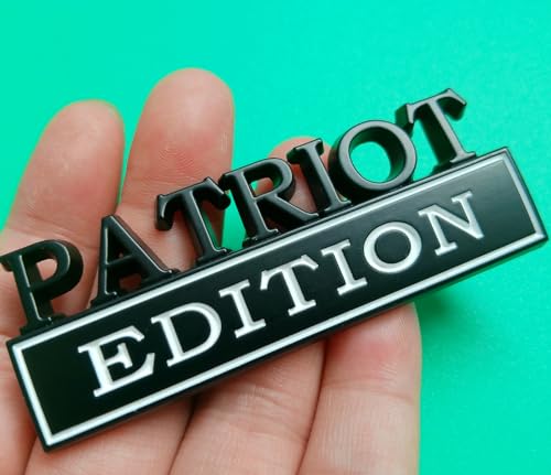 Image of Patriot Edition Emblem with Strong Adhesive, Patriot Car Emblem 3D Badge Decal Car Truck Replacement Compatible with Universal Vehicle, Truck, SUV (Black White)