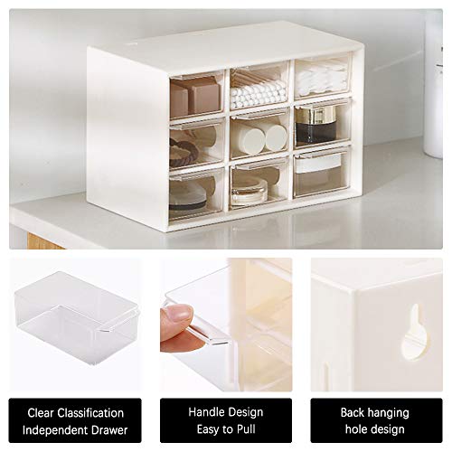 Sitake Mini Plastic Drawer Organizer, Art Craft Organizers And Storage Used In Desk, Vanity In Home Or Office, 9 Removable Drawers For Diy Crafts, Art Supply, Office Supplies And Jewelry (Pink) #TOP2