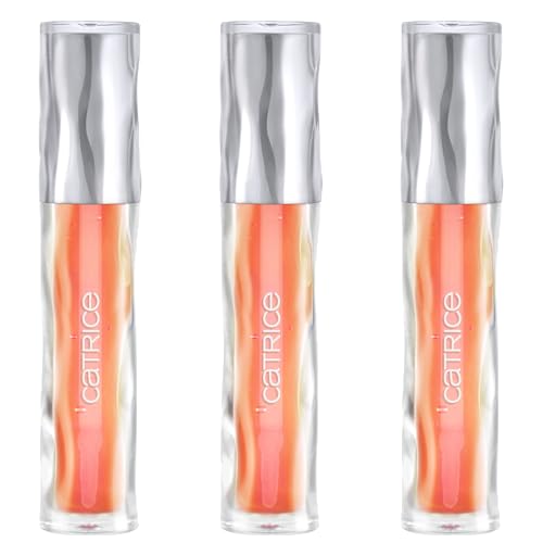 Catrice UNDERWATER SECRETS Hydra Sheen Lipgloss, Nr. C01, Orange, feuchtigkeitsspendend, mit Ölen, natürlich, vegan, ohne Parabene, ohne Mikroplastikpartikel, Nanopartikel frei, 3er Pack (3x2.7ml)