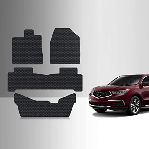 Toughpro Floor Mats Accessories Compatible With Acura Mdx All Weather Heavy Duty (Made In Usa) Black Rubber 2014 2015 2016 2017 2018 2019 2020 (1St + 2Nd + 3Rd Row) #TOP9