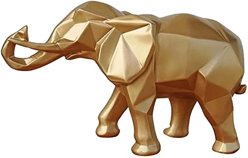 Estatua Elefante Dorado de Resina para Decoración miniatura 3