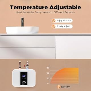 Scaldacqua istantaneo elettrico Scaldacqua istantaneo Scaldacqua istantaneo Doccia 1500W Mini scaldabagno con indicatore di temperatura a LED leggibile 220V Scaldabagno elettrico Acqua calda