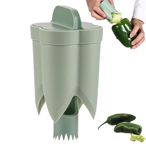 Paprika Corer | Extracteur de de poivre 2 en 1 | Outil de découpe de fruits et de poivrons | Corps et trancheuse pour Bell Peper Jalapeno Chili | Ustensiles de cuisine pour une préparation