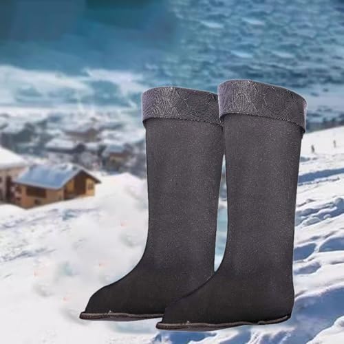 HiaiLouse 1 Pair Boot Liners, Insulated Liners for Fishing Outdoor Rain Shoes, Black, 41