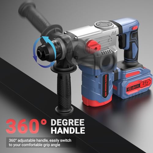 Akku Bohrhammer Professional 2x 4.0Ah Akku, Bürstenloser Motor, SDS Plus, Schlagenergie 2.3J Anti-Vibrationsgriff, 1300W, Maximaler Bohrendurchmesser 30 mm – Bild 8