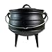 TP BBQ Potjie-Kessel, Südafrikanischer Feuer-Topf aus Gusseisen, Dutch-Oven mit Deckel und Füßen, Dreibein-Kochtopf zum Schmoren, Kochen, als Camping-Zubehör für Outdoor-Cooking, ca. 8 Liter