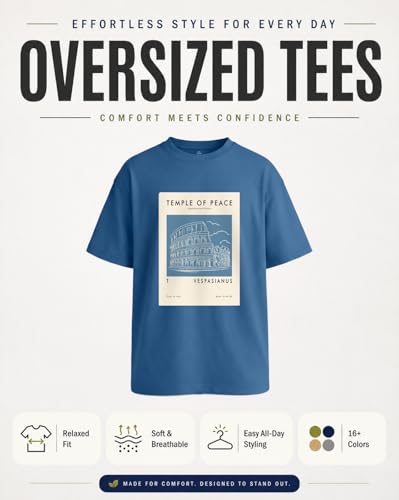 Image of Nobero Men's Oversized Graphic T-Shirt for Men | Soft Cotton | Drop Shoulder Relaxed Fit | Printed Casual Tshirt for Men