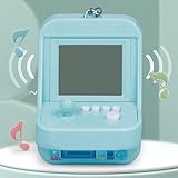 1 unidad 1 mini máquina de arcade azul con llavero, 26 modos de juego clásicos, compatible con música, mini bloque de construcción, consola de juegos para juegos Plug and Play, llaveros de automóvil