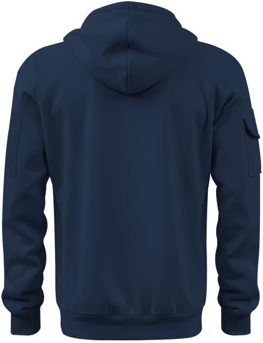 Men's Half-Zip Sweatshirt - Hooded Pullover Soft Autumn Winter Casual Wear for Vacations Daily Life - Image 4