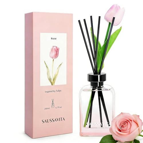 Diffuseur de parfum roses romantiques 200ml avec 7 bâtonnets pour maison - 2
