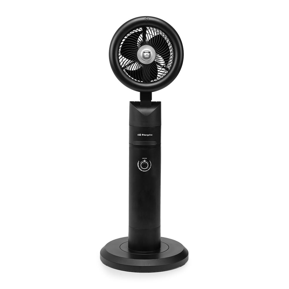 Orbegozo SFA 7600 Ventilador Nebulizador con Mando a Distancia, Negro, 65 W, 3 Velocidades, 3 Niveles de Nebulización, Depósito 2,2 Litros, Altura 97 cm