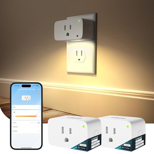 Linkind Matter Smart Plug with LED Night Light, Work with