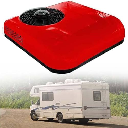 YLANMEI Aire Acondicionado eléctrico de Techo para camión RV, 8 Horas de Funcionamiento sin conductos, Aire Acondicionado silencioso, Solo refrigeración,Red-24V