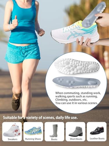 Image of 4D Cloud Insoles for Men and Women, Arch Support Insoles, Memory Foam Insoles, Shock Absorption and Cushioning Sports Shoe Insoles (Gray, Men 8-13(12.01 Inch)