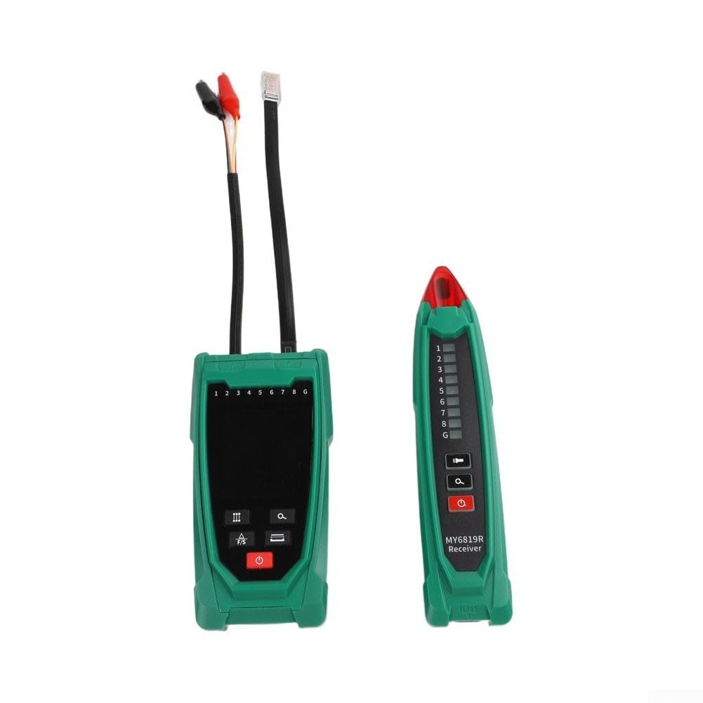 Detector de cables MY6819 con digital y analógico, detector de cables para cables ocultos de hasta 2 m de profundidad, cabezal de prueba flexible con lámpara, prueba de continuidad para instalación