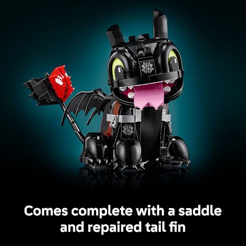 Image of LEGO Icons How to Train Your Dragon: Toothless Building Set for Adults, Ages 18+ - Room Decor for Office, Bedroom, or Book Shelf - Collectible for Movie Fans - Gift Idea for Birthdays - 10375